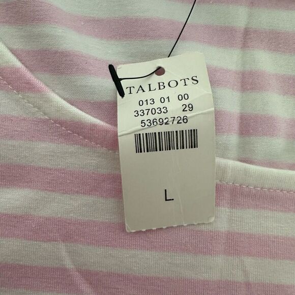 Talbots Pink White Large Round Neck Tank - Picture 5 of 5